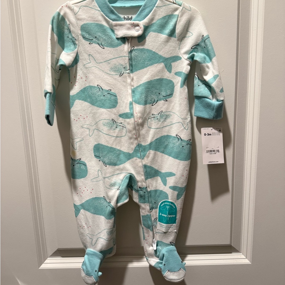 Carter's Blue and White Footies One Piece